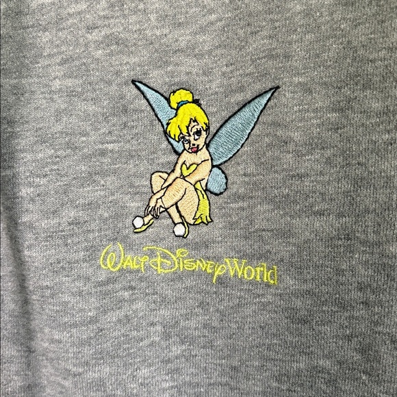 Disney Parks Tinkerbell Embroidered Gray Full Zip Hoodie Size 3X - Picture 3 of 8